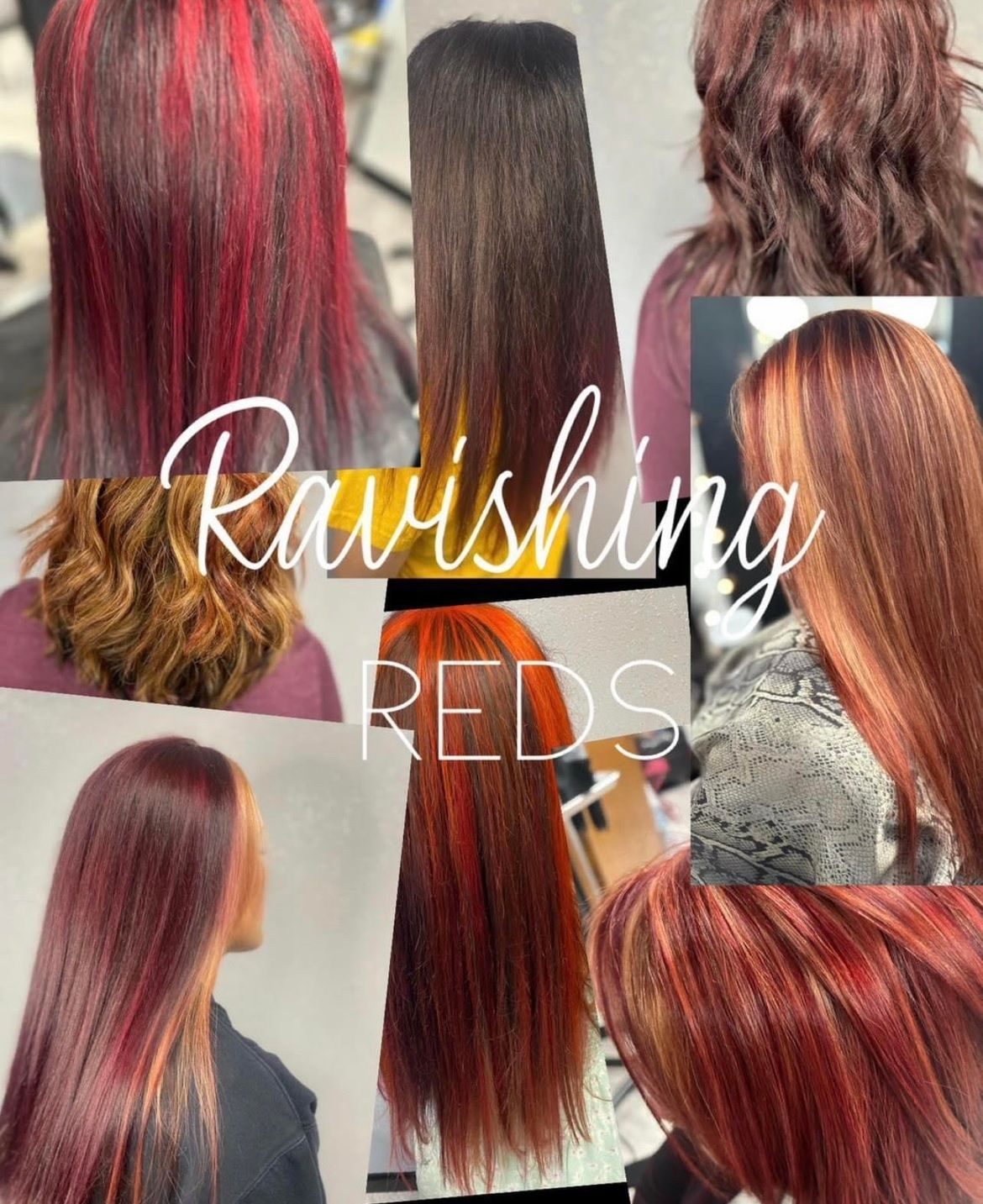 Red hair color collage